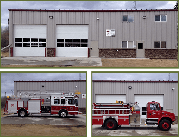 A collage of 3 images showing the apparatus of Hall 5.